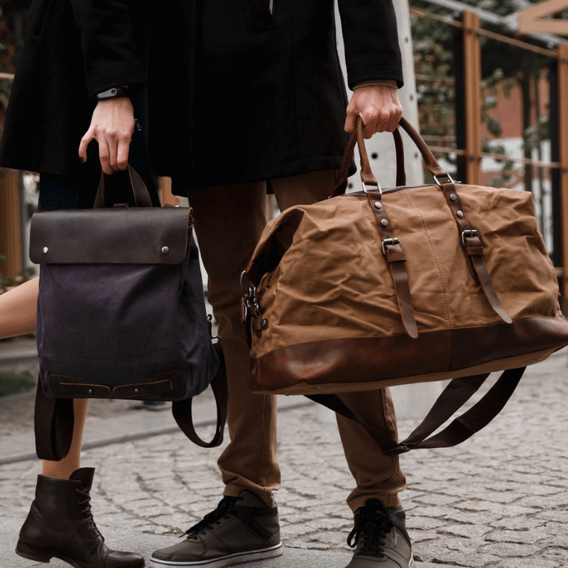 elcaro sac de voyage vintage homme femme unisexe achat boutique bagaran rétro tendance mode accessoire toile cuir weekender (2)
