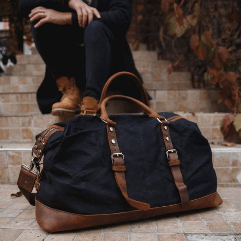 elcaro sac de voyage vintage homme femme unisexe achat boutique bagaran rétro tendance mode accessoire toile cuir weekender (3)