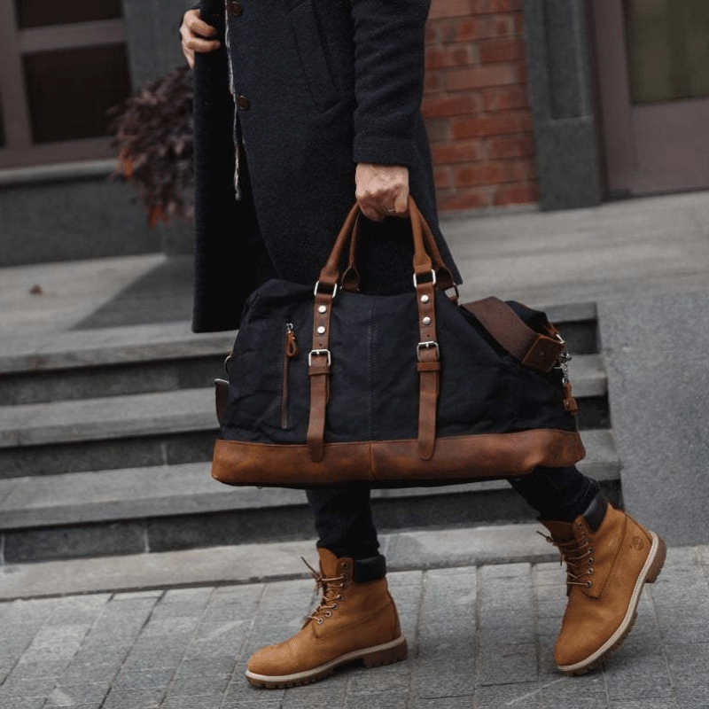 elcaro sac de voyage vintage homme femme unisexe achat boutique bagaran rétro tendance mode accessoire toile cuir weekender (4)