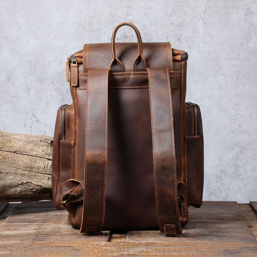 quesada sac à dos en cuir leather bag crazy horse homme achat boutique bagaran quotidien voyage randonnée (26)