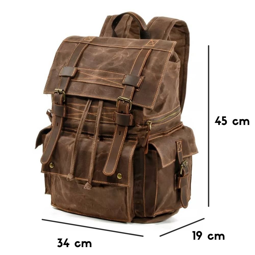 sac à dos vintage rétro intemporel ancien toile de coton cirée cuir backpack achat bagaran boutique mode tendance randonnée baroudeur pratique (2)