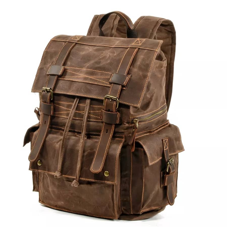 sac à dos vintage rétro intemporel ancien toile de coton cirée cuir backpack achat bagaran boutique mode tendance randonnée baroudeur pratique (17)
