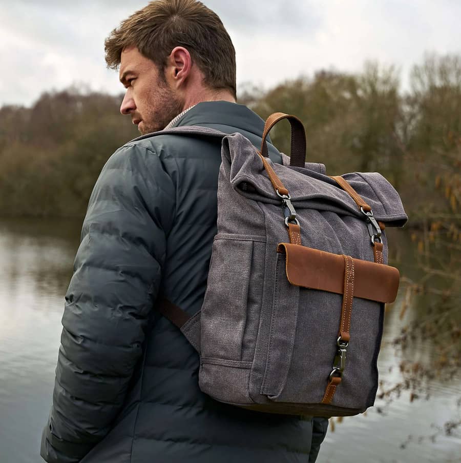 Le Baker, Sac à dos vintage 18L en toile et cuir