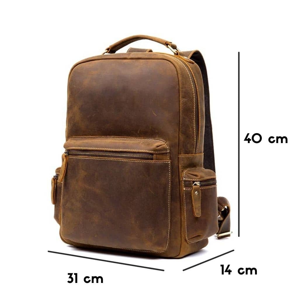 backpack ruckstack sac à dos vintage cuir leather bag crazy horse intemporel rétro achat boutique bagaran cadeau baroudeur  old school (87)