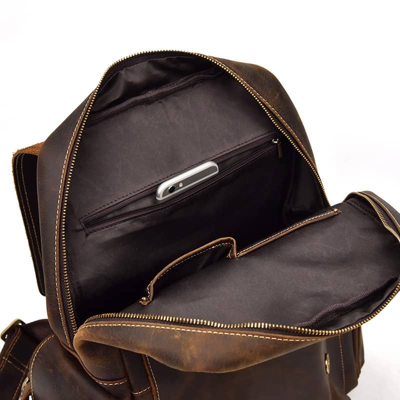 powell sac à dos cuir leather backpack vintage rétro intemporel old school pleine fleur mode tendance pratique voyage achat bagaran boutique cadeau moto rucksack (19)