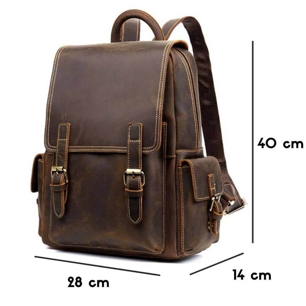 powell sac à dos cuir leather backpack vintage rétro intemporel old school pleine fleur mode tendance pratique voyage achat bagaran boutique cadeau moto rucksack (156)