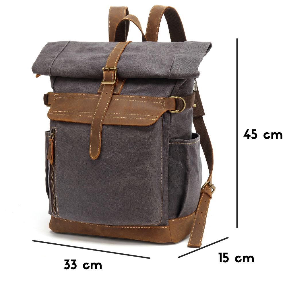 colomb sac à dos vintage rétro intemporel old school imperméable backpack rucksack waxed mode tendance bagaran achat boutique cadeau toile cuir pratique urbain (34)