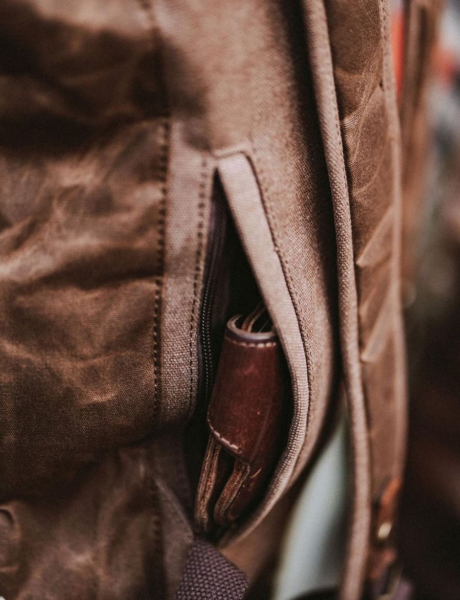 pinto sac à dos rétro vintage intemporel homme femme pratique baroudeur toile cuir roll-top bagaran achat boutique mode tendance quotidien ( (3)