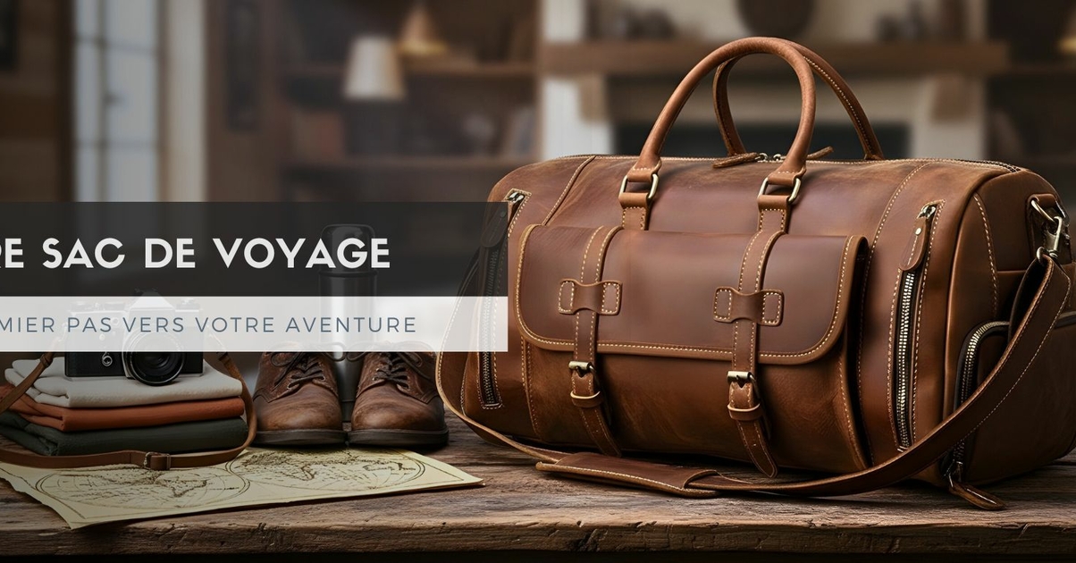 Sac De Voyage Vintage Ventura – Cuir Souple, Bleu Et Beige, Années 90