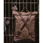 pinto sac à dos rétro vintage intemporel homme femme pratique baroudeur toile cuir roll-top bagaran achat boutique mode tendance quotidien ( (8)