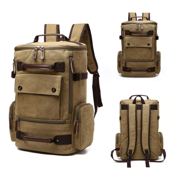 Sac à Dos Vintage L.L. Bean - Toile De Coton Et Cuir, Style Rétro Années 90