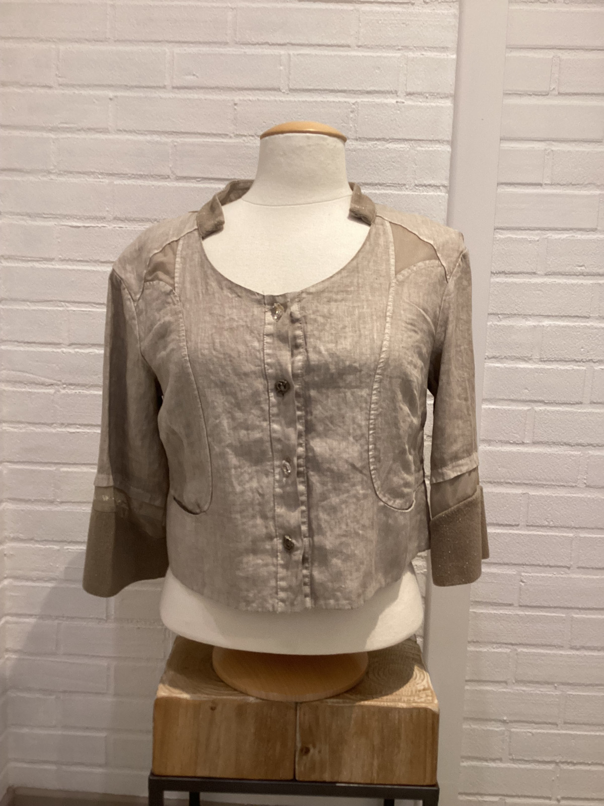 VESTE COURTE BEIGE ELISA CAVALETTI