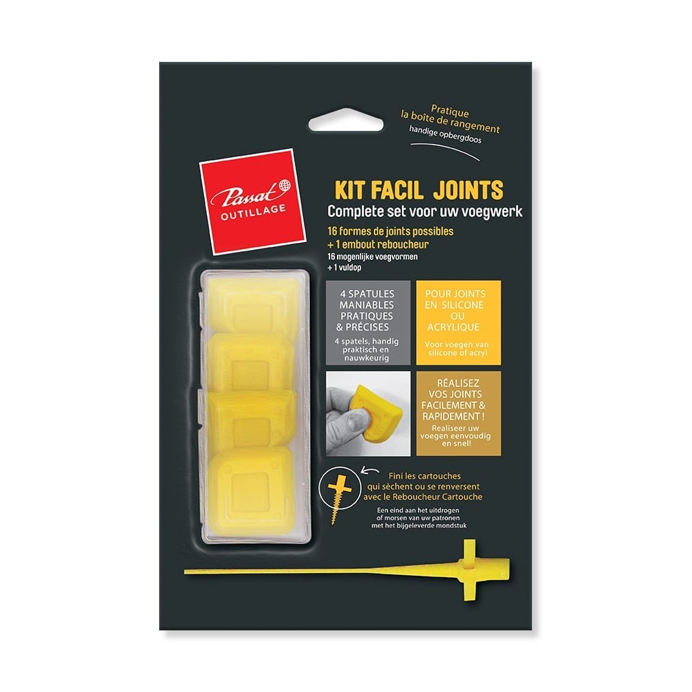 Kit Facil Joints Complet - 4 Spatules Maniables Pratiques et Précises pour Joints Silicone ou Acrylique