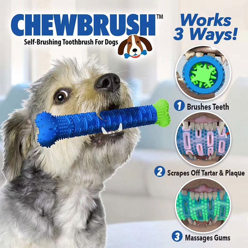 Chewbrush os a macher brosse nettoie dents chien large sales plaque dentaire tartre laver hygiene buccodentaire animal jouet gencives massage 05-min