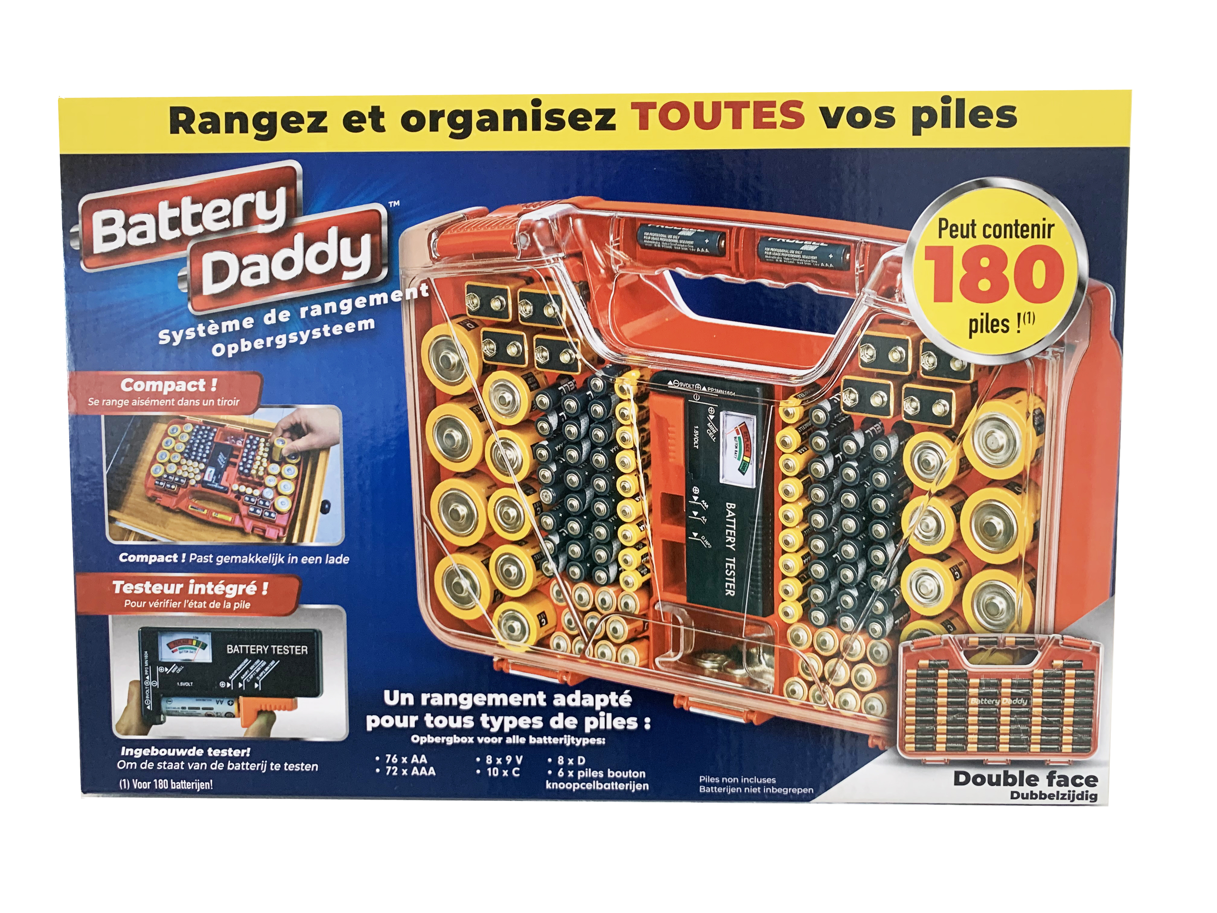 Battery daddy solupiles compact avec poignee de transport
