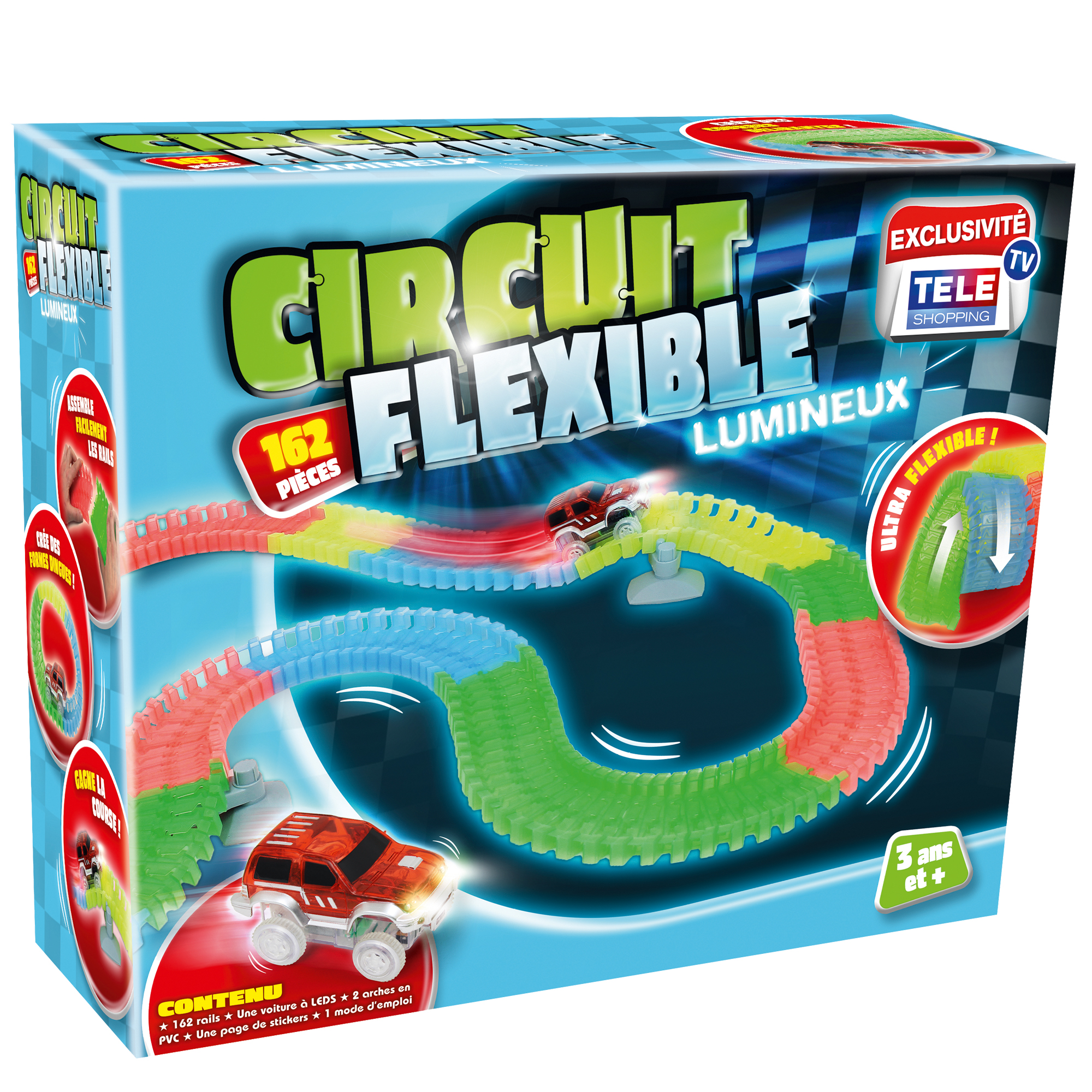 Circuit De Course Flexible Avec Ventouses – Jeu De Voitures Pour Enfants, 4.5 M, Idéal Maison Et Voyage