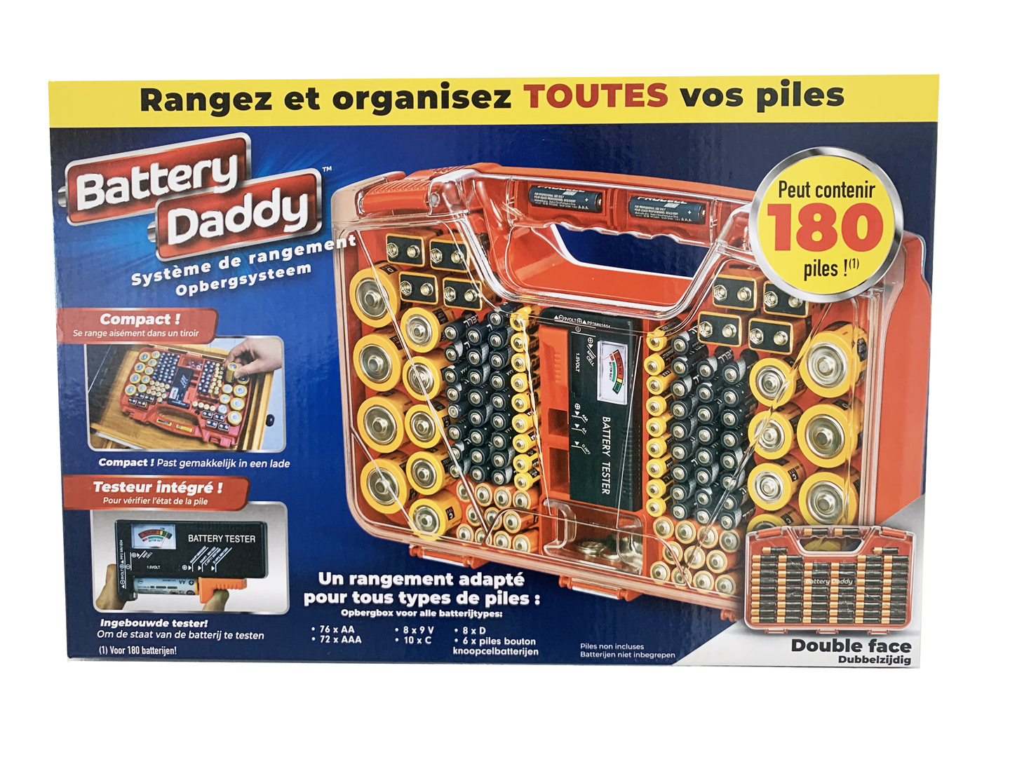 Battery Daddy Solupiles Système de rangement pour 180 piles