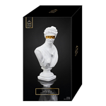 Statut buste decoratif resine deco blanc or figure original masque dore royal femme homme grec art monde sculpture grecque figurine decoration mannequin socle contemporain 4
