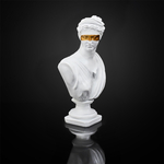 Statut buste decoratif resine deco blanc or figure original masque dore royal femme homme grec art monde sculpture grecque figurine decoration mannequin socle contemporain 6
