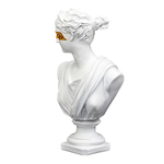 Statut buste decoratif resine deco blanc or figure original masque dore royal femme homme grec art monde sculpture grecque figurine decoration mannequin socle contemporain 2