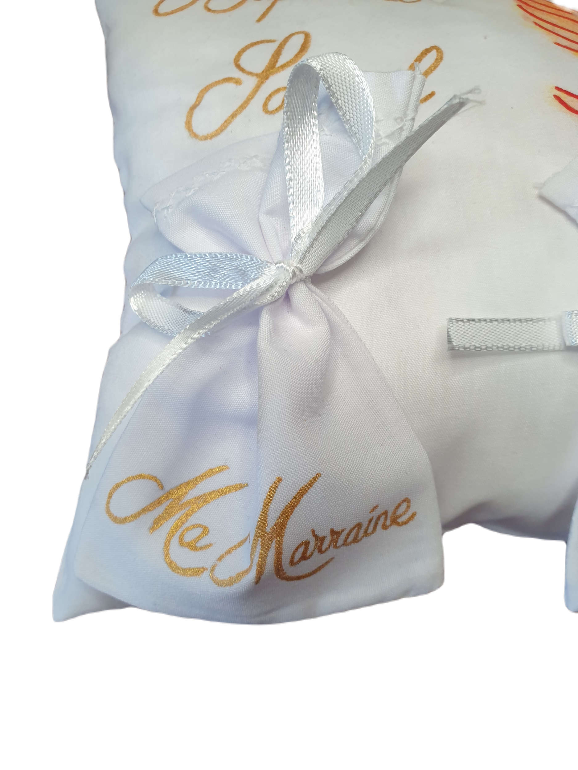 détail coussin de baptême