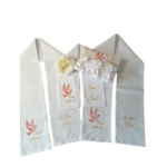 box trio écharpes de baptême enfant plus parrain marraine avec coussin