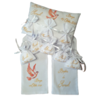 box echarpe de baptême avec coussin et sachet