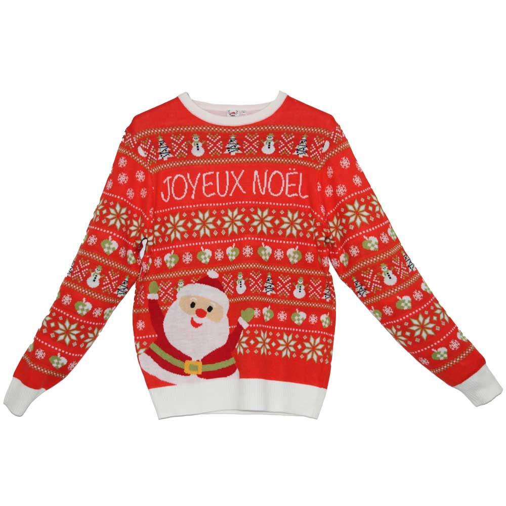 Pull Mignon Père Noël Pour Garçon - Design Humouristique Et Tissu Doux Viscose/coton - Idéal Pour Noël Et L'hiver
