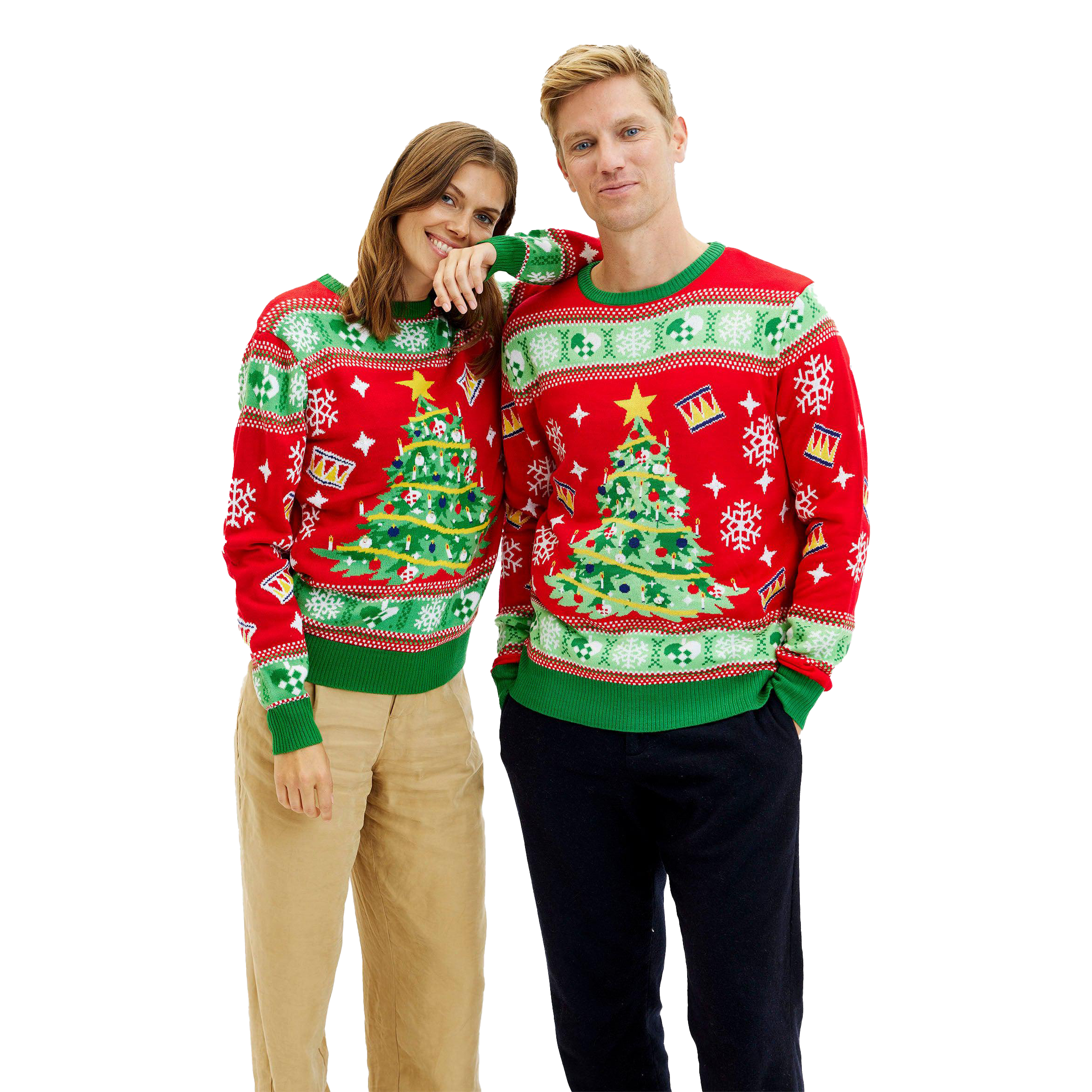 Pull De Noël Moche Pour Couple - Modèles 3D Amusants (bonhomme De Neige, Renne, Père Noël…) - Taille Unique Pour Deux Personnes