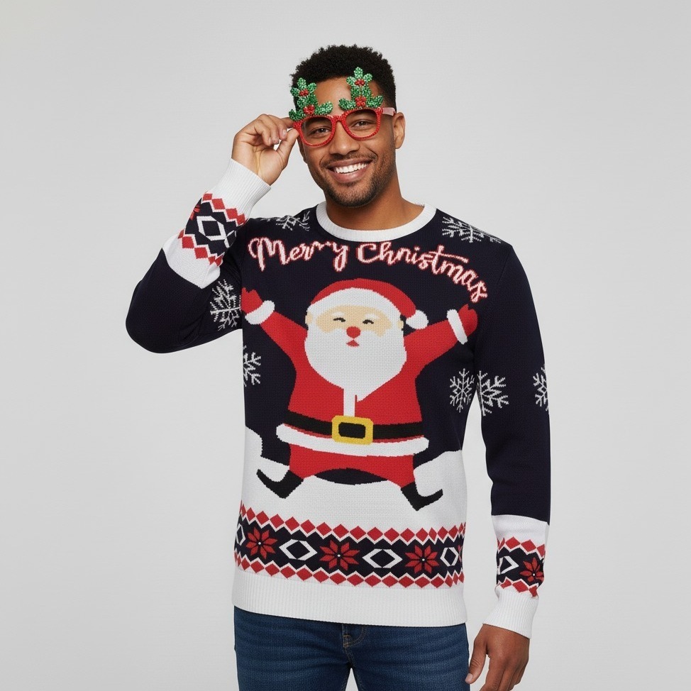 Pull de Noel-Trop content-Homme