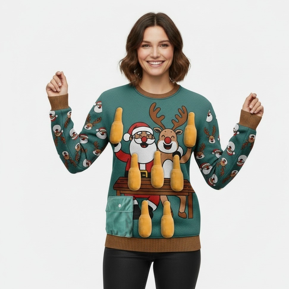 HOT Pull De Noël Femme Humour Pull De Noël « Lancer De