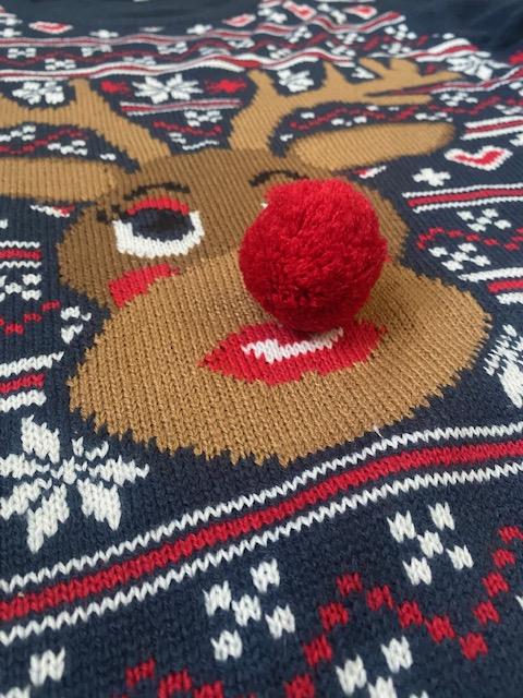 Pull De Noël Homme - Marine, Taille XL - Renne - État Impeccable