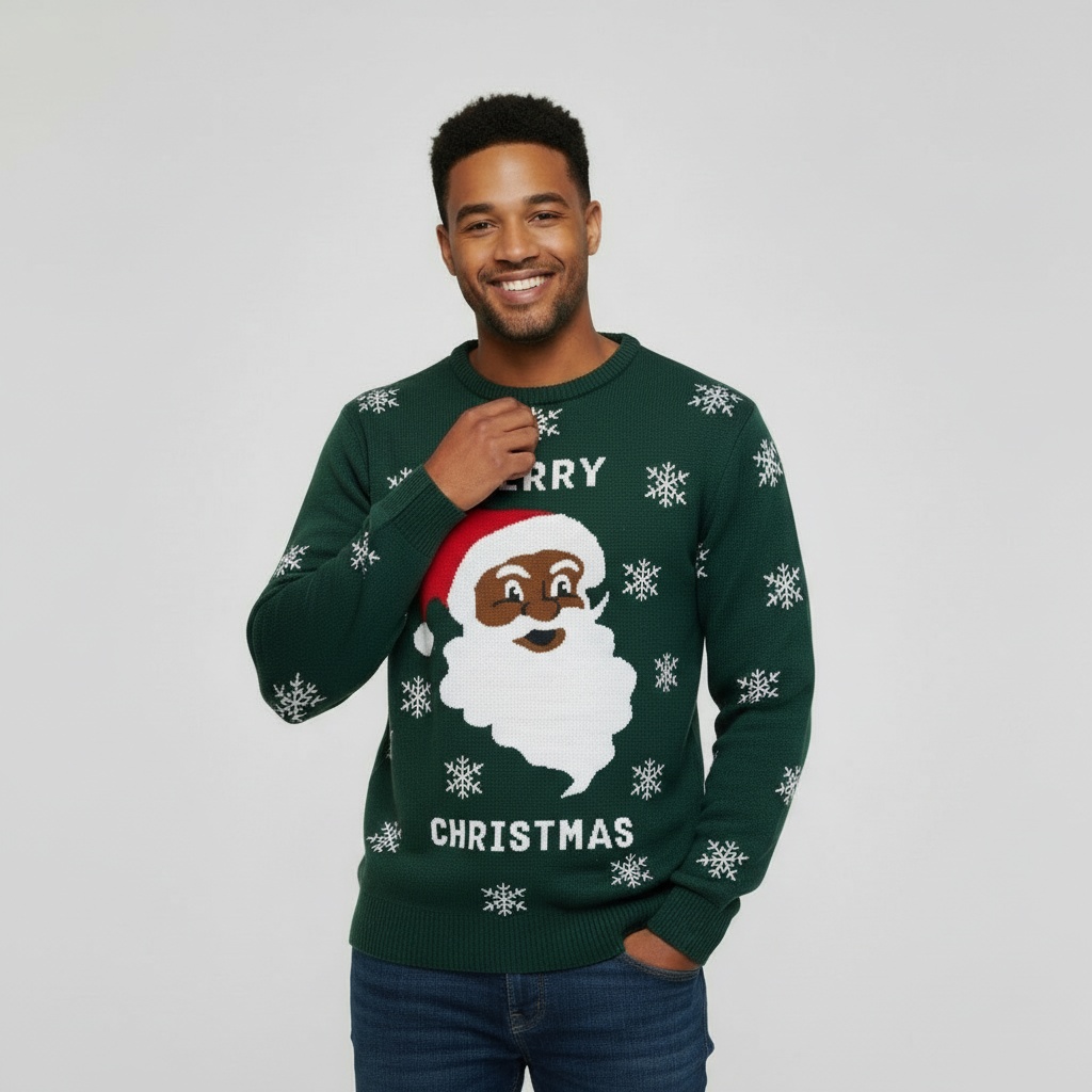 pull de noel_homme_pere noel de couleur