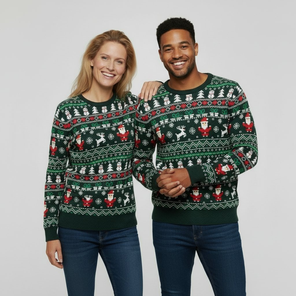 Pull de Noël Unisexe Confort, Élégance Tradition pour Tous