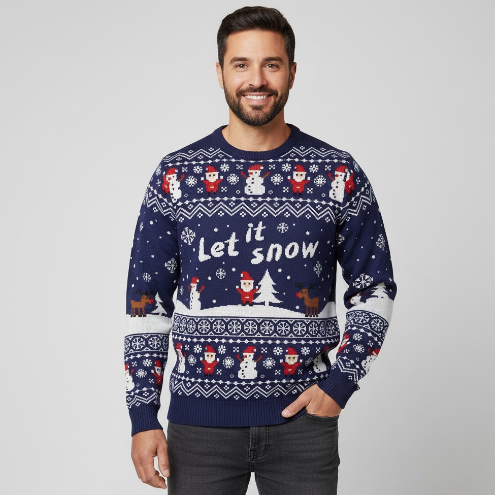 Pull de noel Bataille de neige - Homme