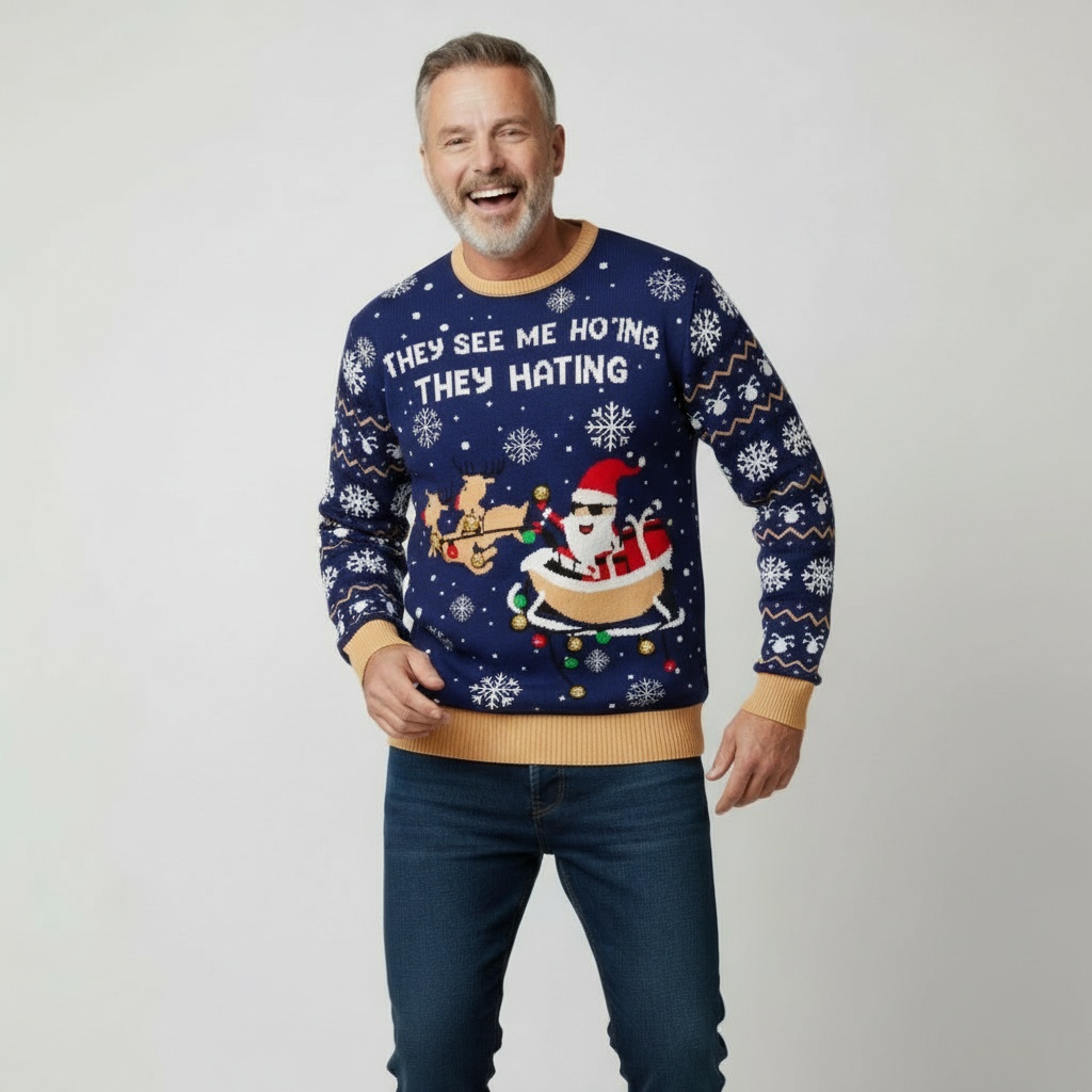 pull-de-noel-pere-noel-en-cavale-Homme