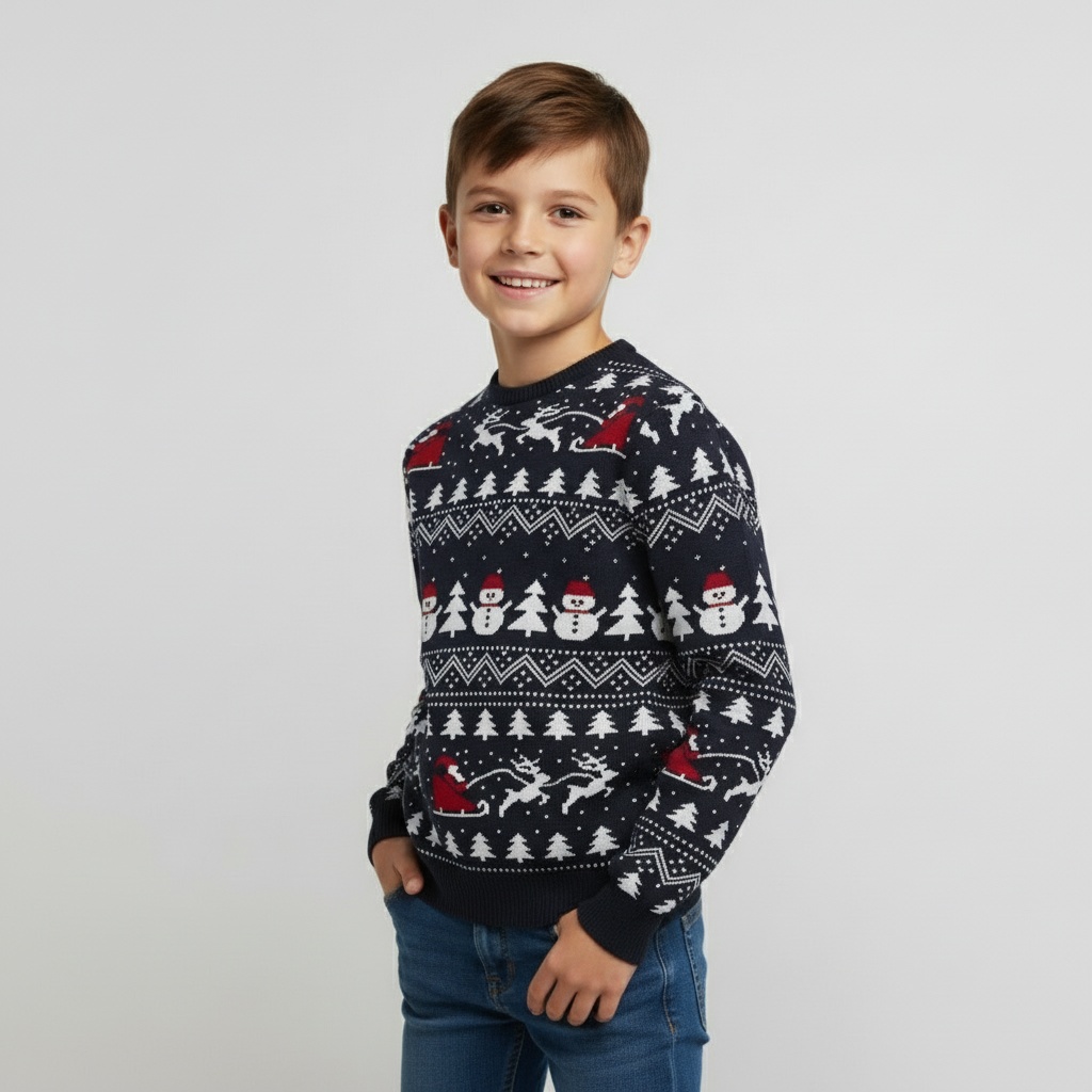 Pull de Noel-Tempete de neige-garcon