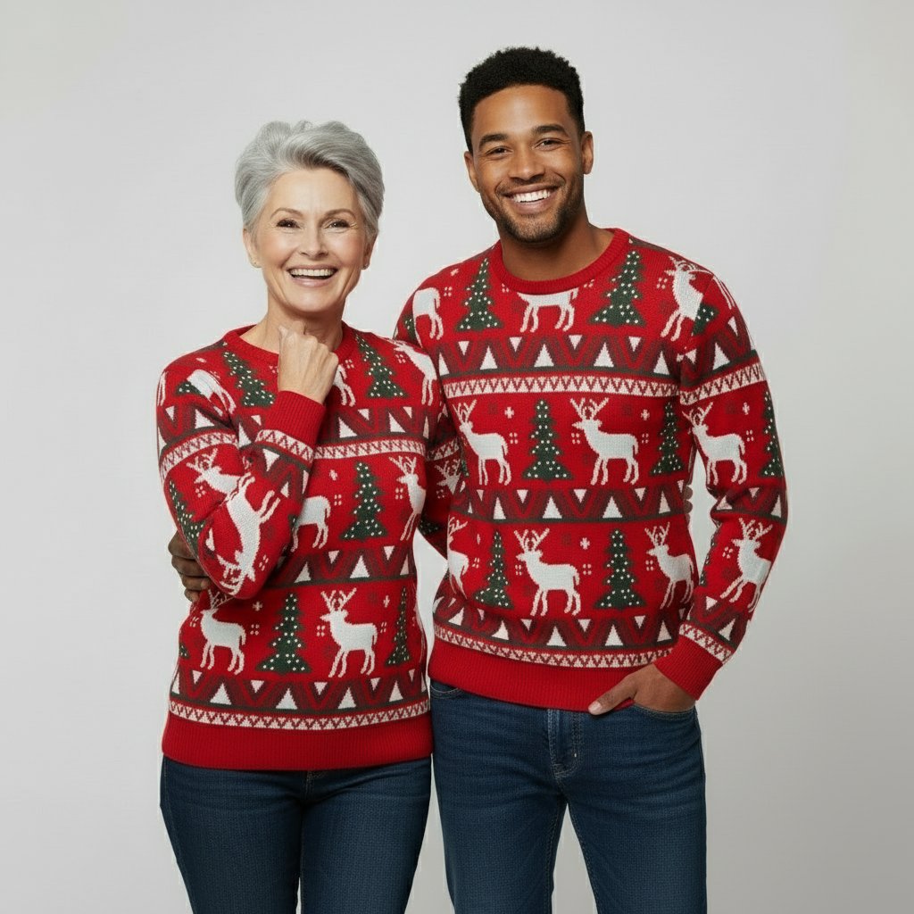 Pull de Noël Le renne et le sapin