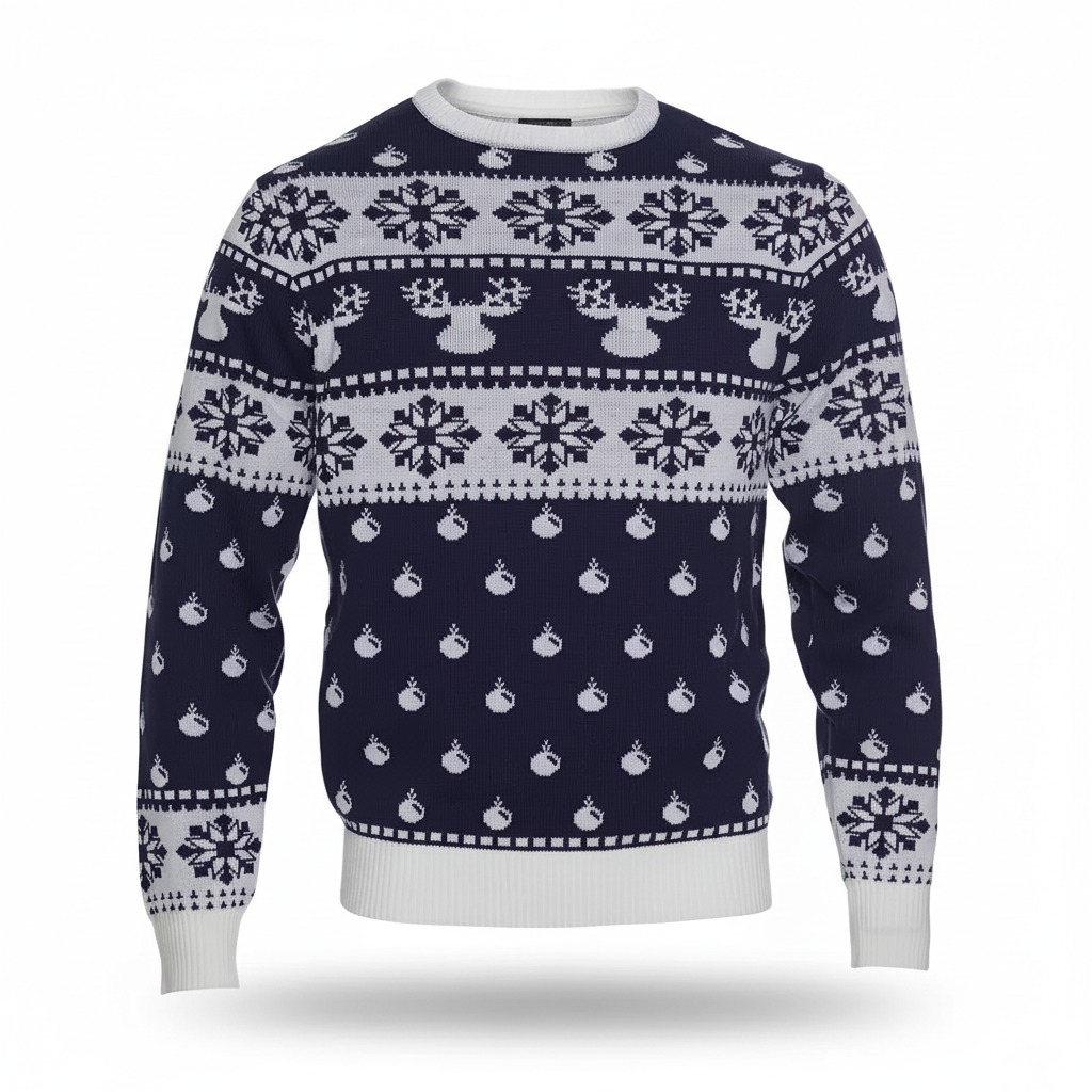 Pull de Noël %22Le Classique%22 bleu