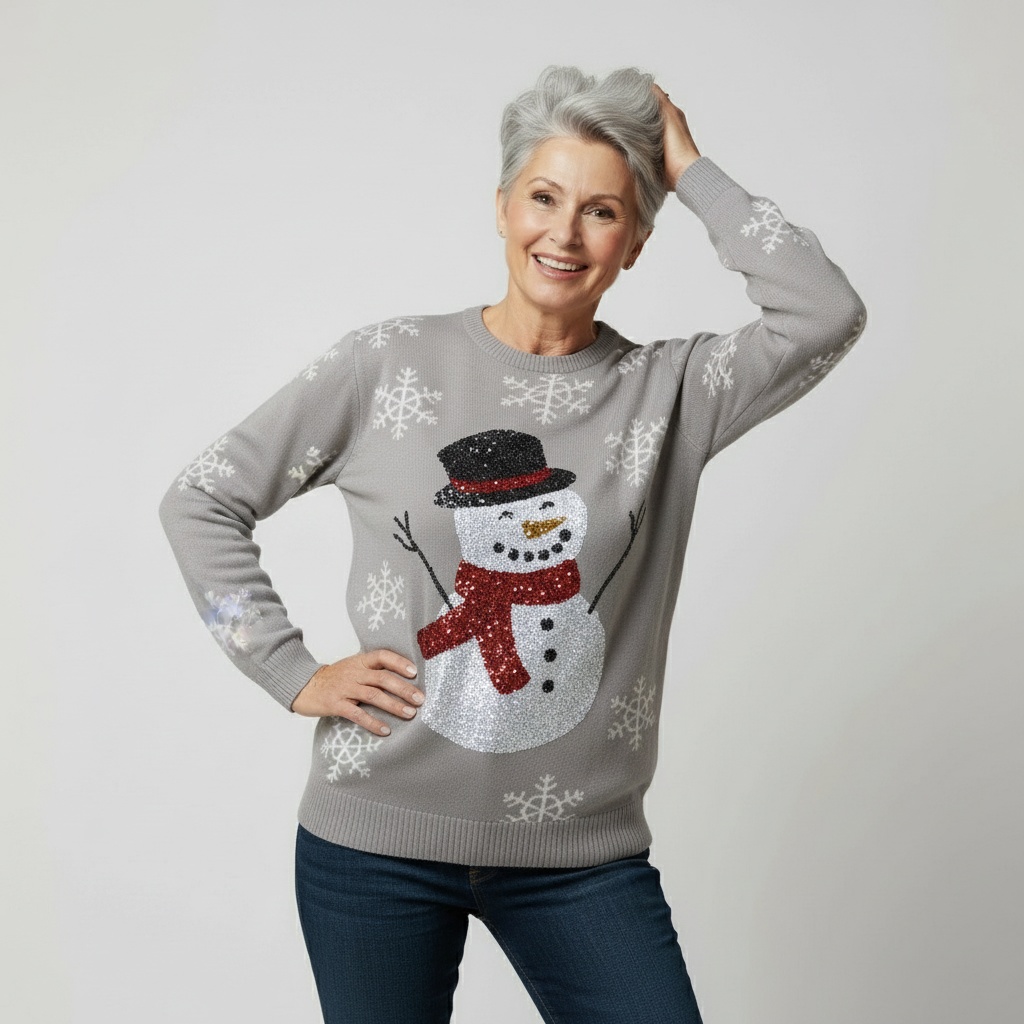 pull-noel-bonhomme-neige-paillettes-Mamie