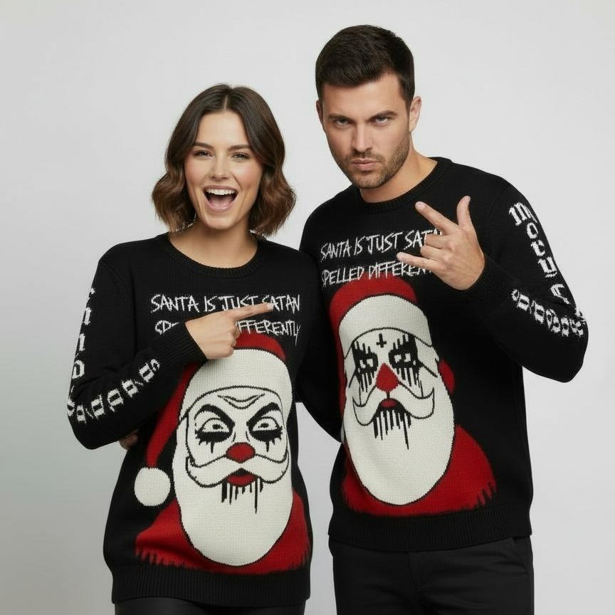 Pull de Noël Santa is Satan