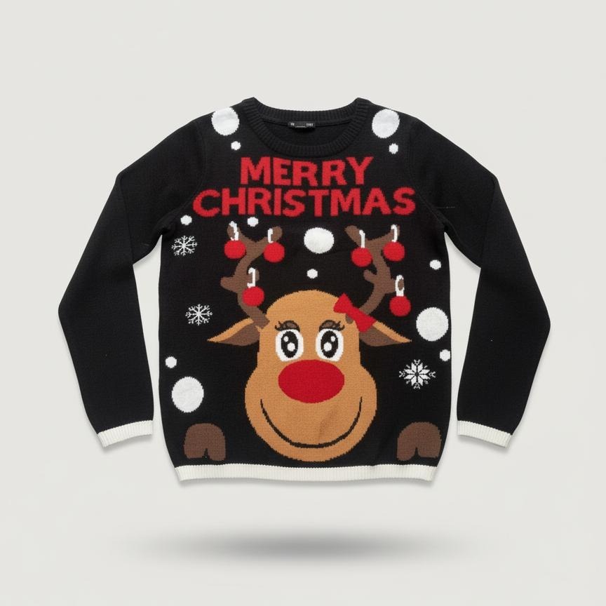 Pull de Noël “Renne Tout-Sourire”