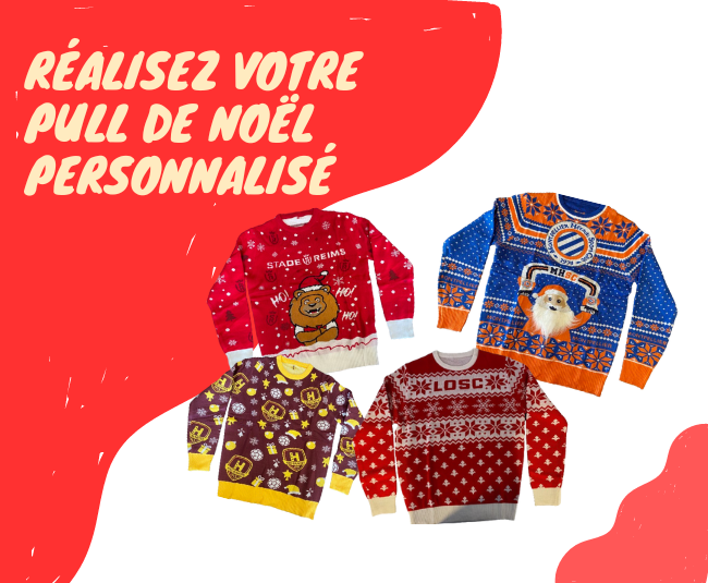 pulls de Noël personnalisés pour des clubs de football professionnels