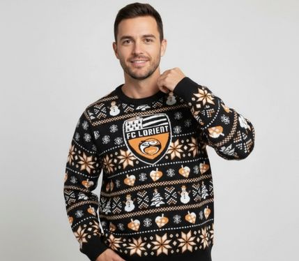Personalisierter Weihnachtspullover FC Lorient Verein