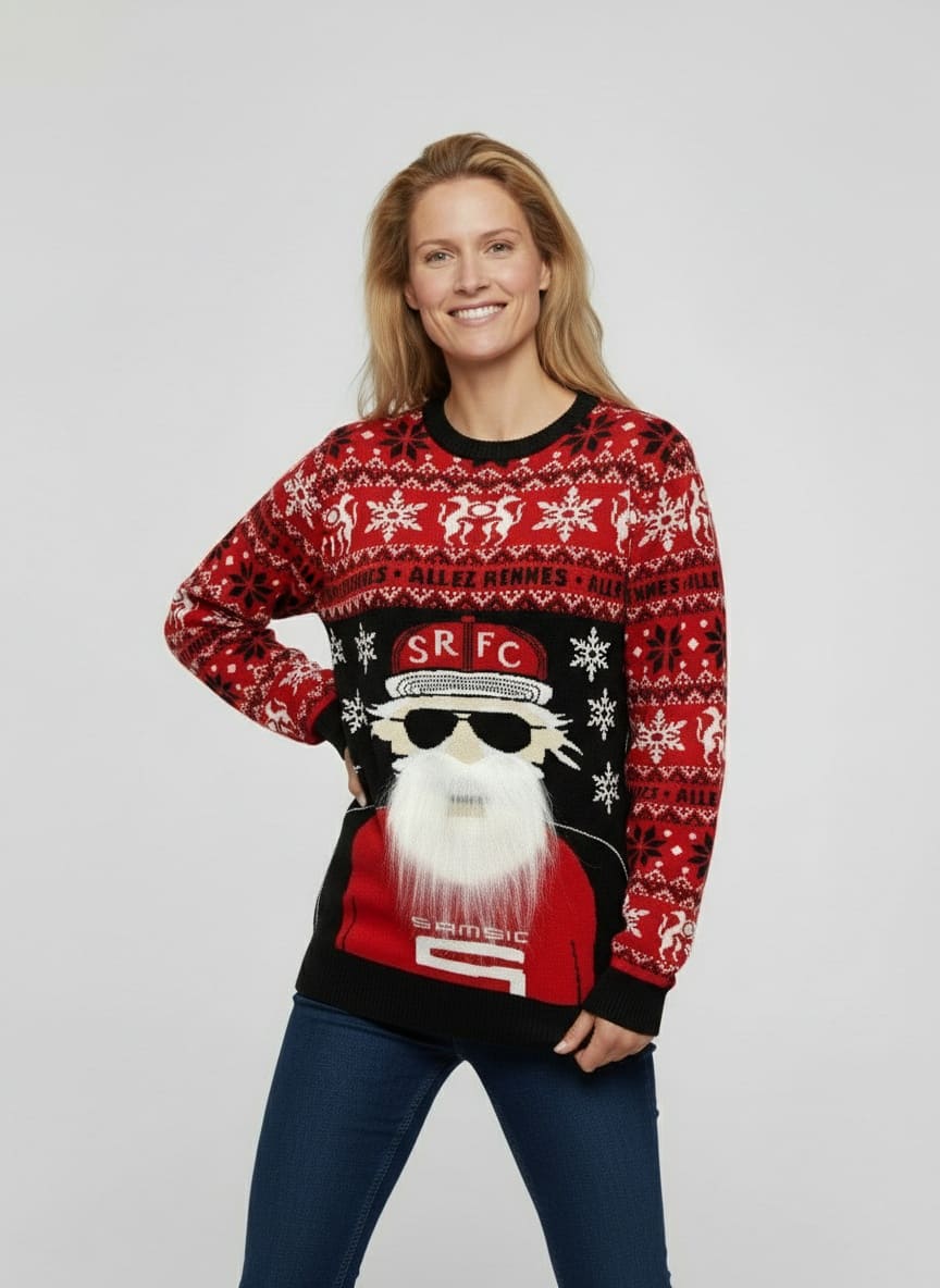 Personalisierter Weihnachtspullover Stade Rennais
