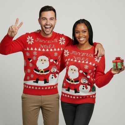 Pull de Noel-Joyeux Noel-Couple