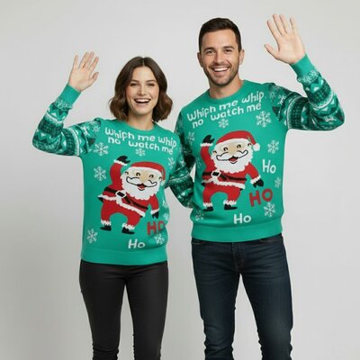 Pull-de-Noel-Pere Noel-en-forme-couple
