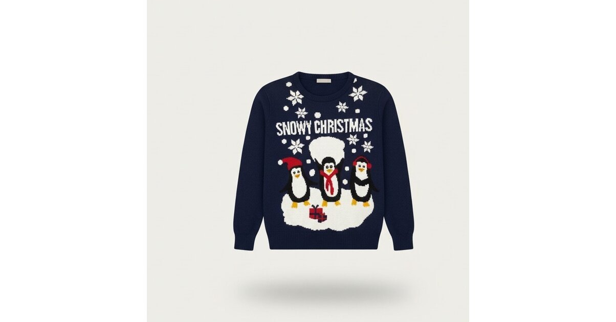 Pull De Noël Moche Pingouin - No Boundaries Paillettes Taille L - Occasion