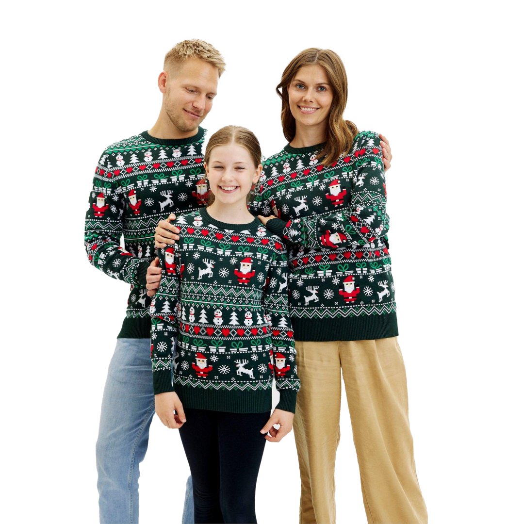 Pull/ Cardigan Unisexe Rouge Et Vert - Taille M - Laine Mélangée - Style Noël/ Nouvel An - Neuf Sans Étiquettes