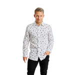 Chemise De Noël Pour Homme - Manches Longues, Coton, Motifs Renne, Pingouin Et Bonhomme De Neige - Coupe Droite Pour Fêtes Et Réveillons
